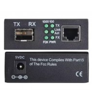 MEDIA CONVERT - 1 PUERTOS FIBRA SFP + 1 ETHERNET 100/100/1000Mbps