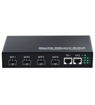 MEDIA CONVERT - 4 PUERTOS FIBRA SFP + 2 ETHERNET 100/100/1000Mbps